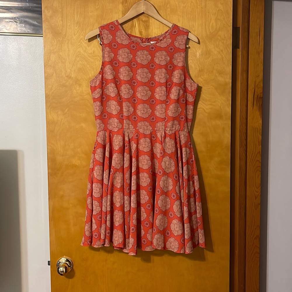 Madison Jules Pink/Salmon Paisley Print Dress